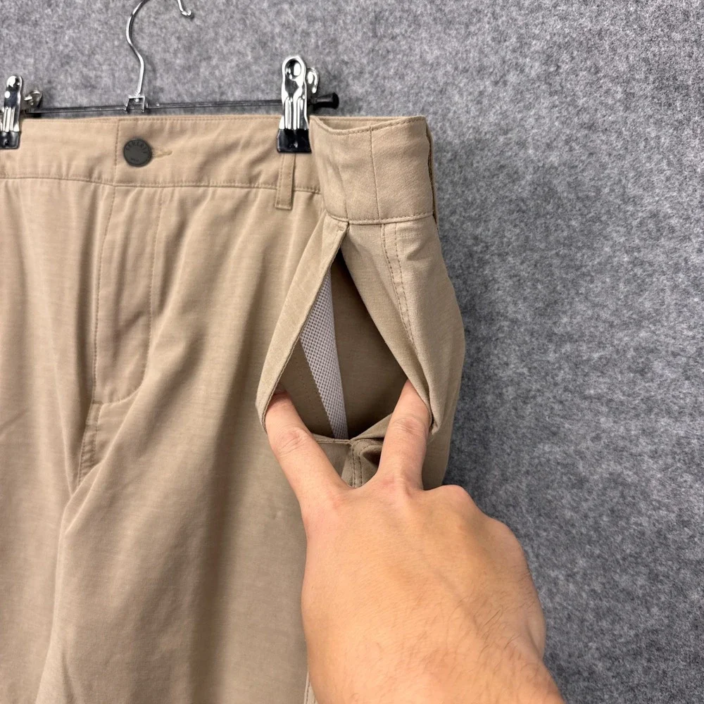 Faherty All Day Shorts Mens Khaki Tan Hybrid Boardshorts Stretch Quick Dry‎ 38
